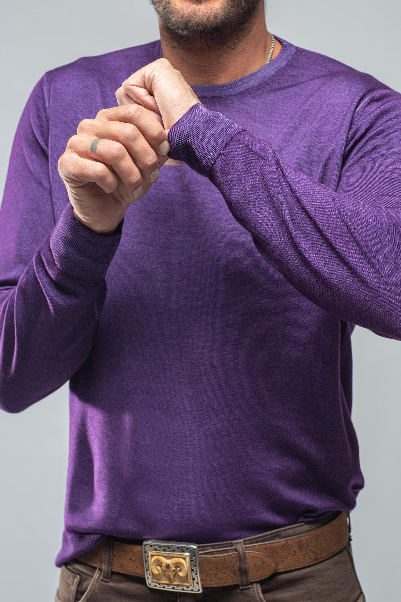 Dune Crosby Merino Sweater In Viola Mens - Sweaters