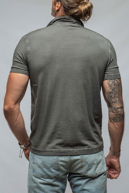 Dune Toulour SS Woven Polo in Anthracite Mens - Shirts - Polos