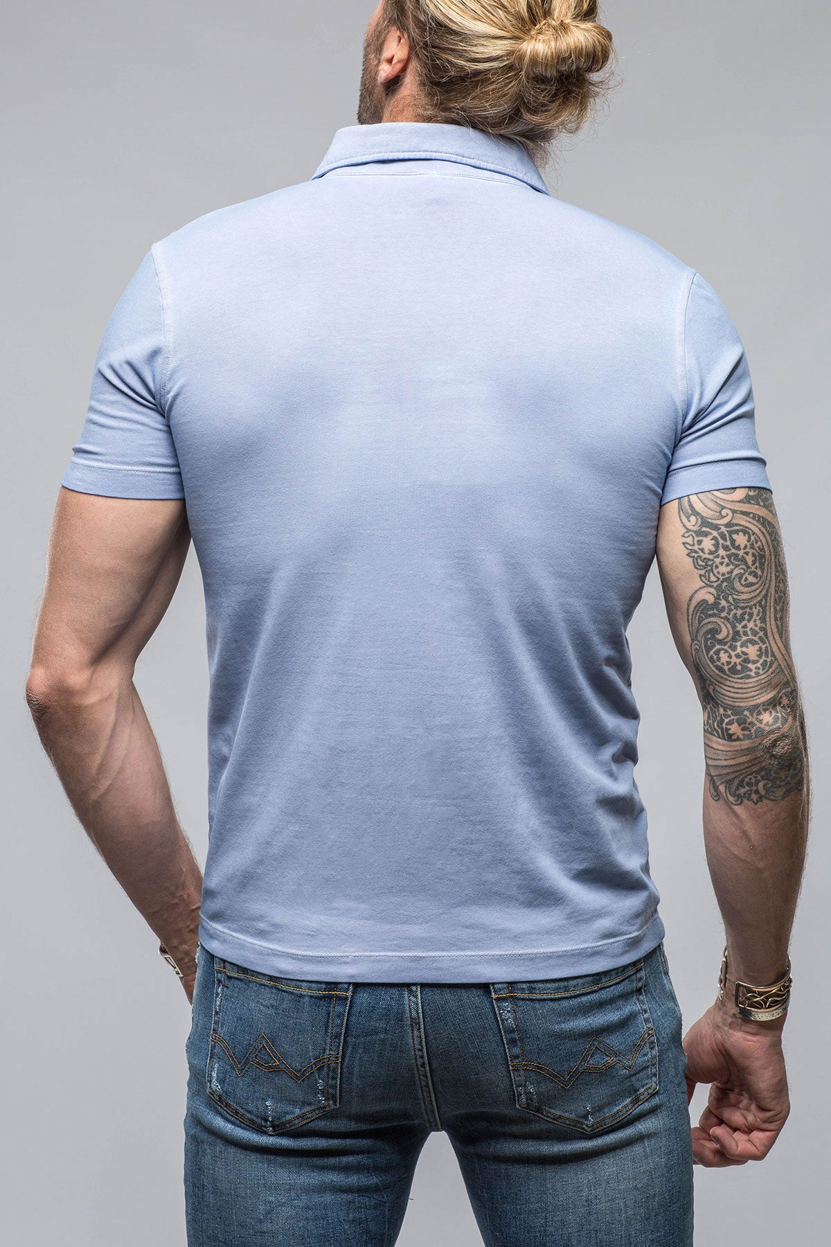 Dune Toulour SS Woven Polo in Lavender Mens - Shirts - Polos