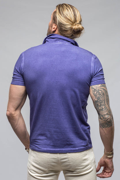 Dune Toulour SS Woven Polo in Mirtillo Mens - Shirts - Polos