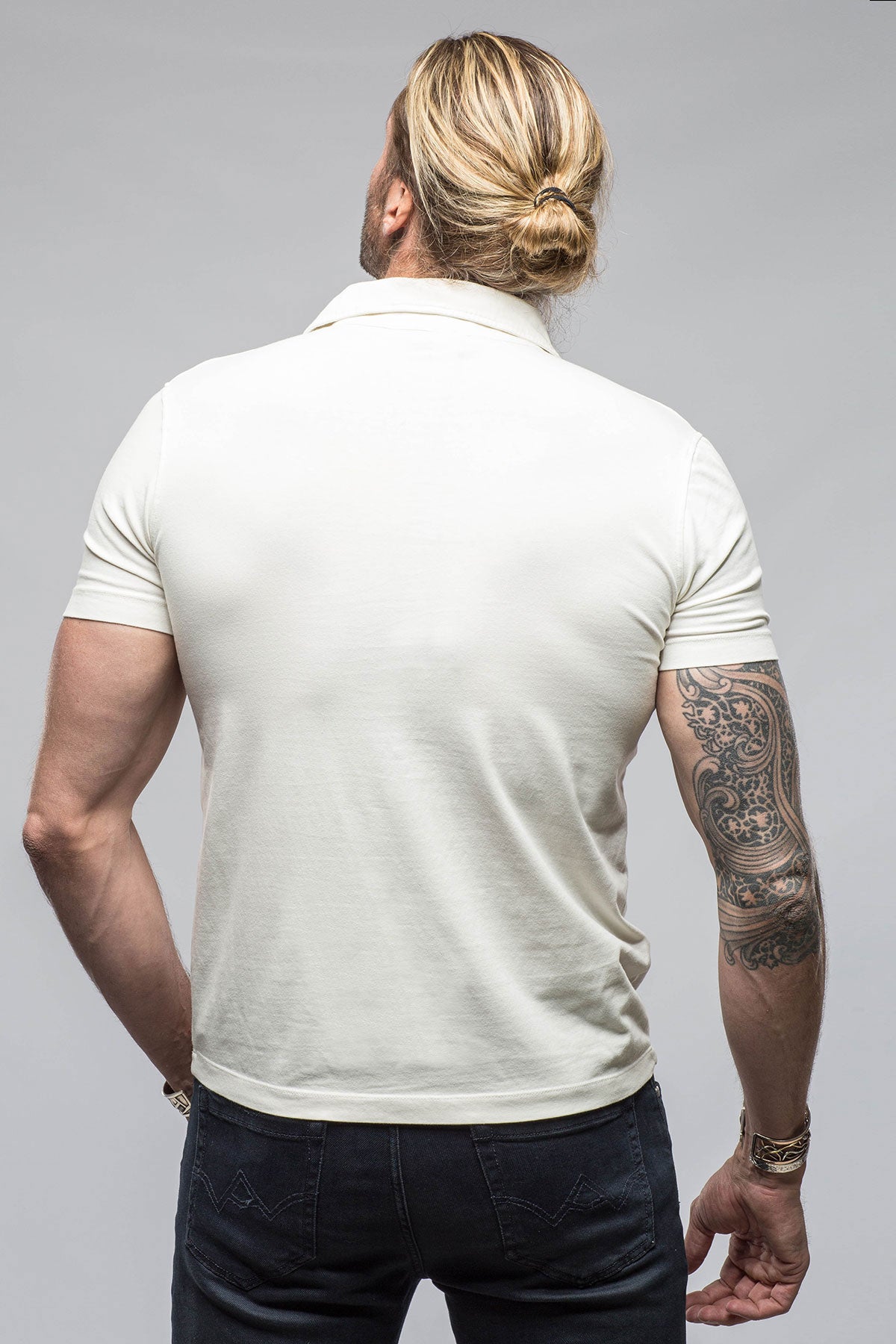 Dune Toulour SS Woven Polo in Off White Mens - Shirts - Polos