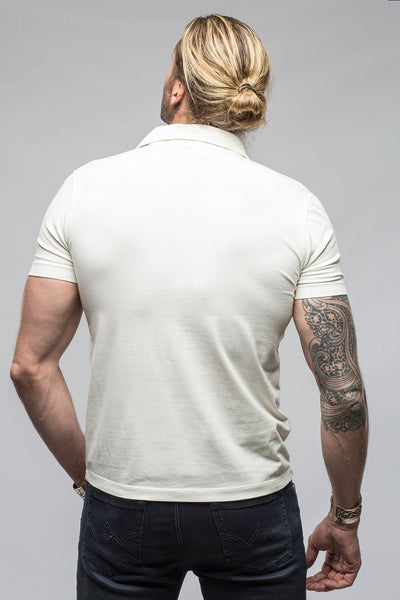 Dune Toulour SS Woven Polo in Off White Mens - Shirts - Polos