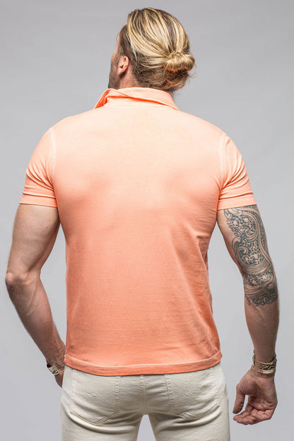 Dune Toulour SS Woven Polo in Peach Mens - Shirts - Polos