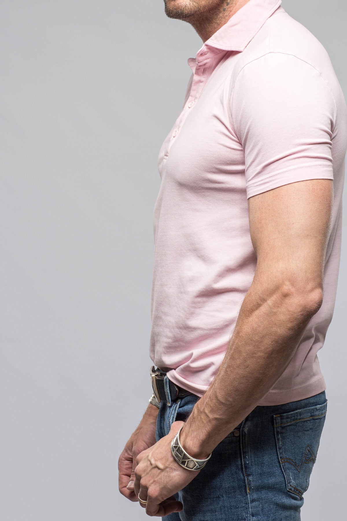 Dune Toulour SS Woven Polo in Pink Mens - Shirts - Polos