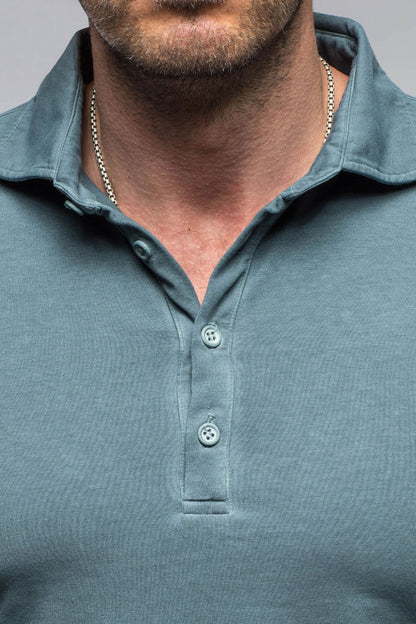 Dune Toulour SS Woven Polo in Slate Mens - Shirts - Polos