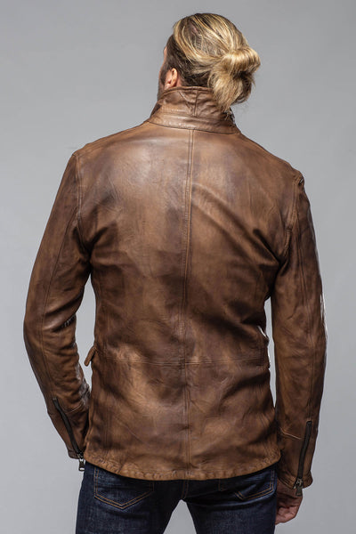 Chance Leather Blazer In Chocolate