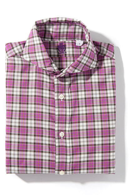 Lacoss Cotton Shirt In Purple and White | Mens - Shirts - Dress | Axels-Is