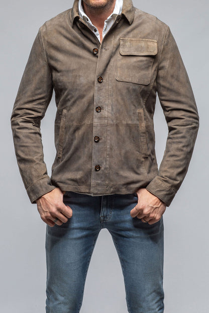 Oakley Suede Shirt Jacket In Mushroom