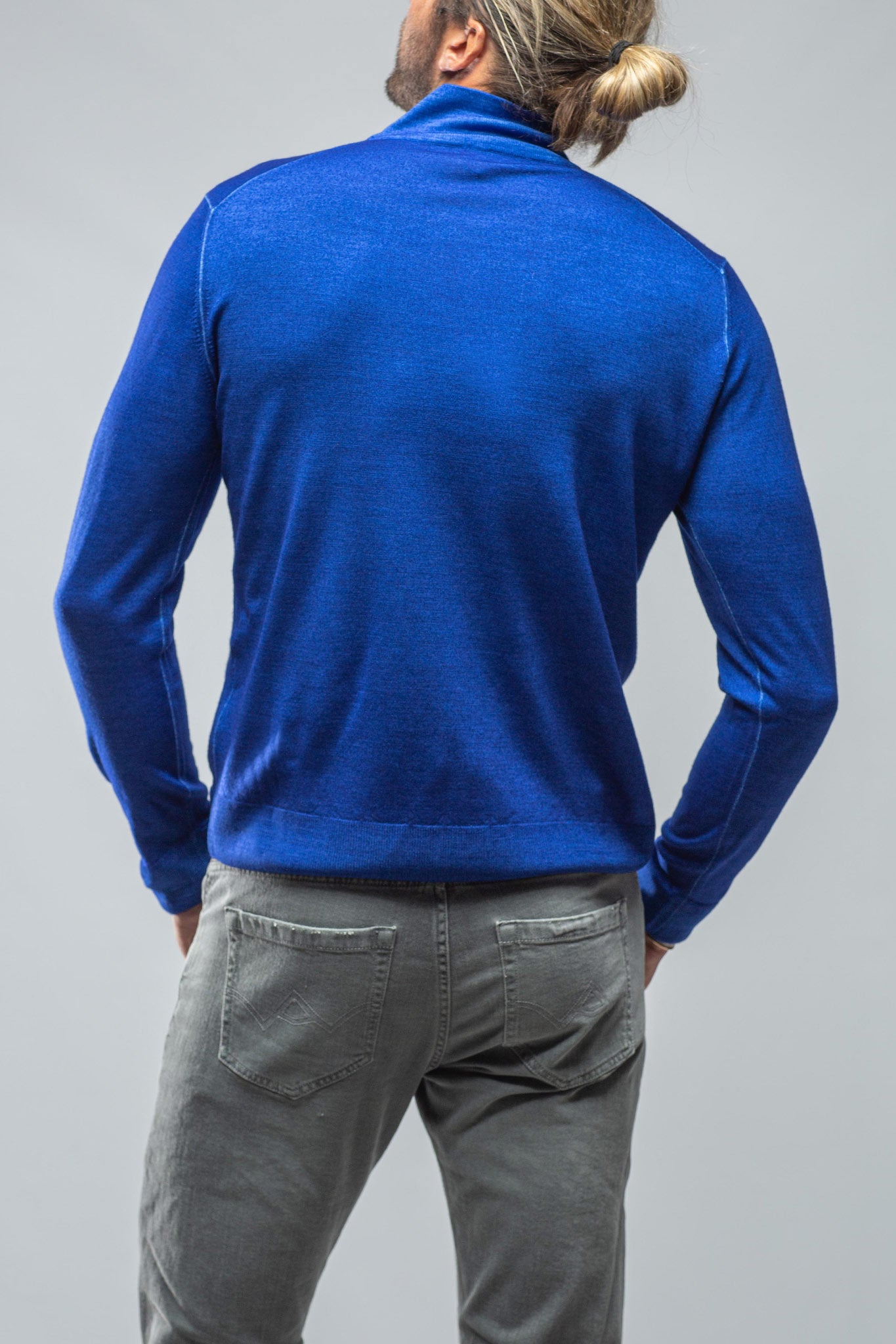 Manzoni Merino Half Zip in Cobalt | Mens - Sweaters | Dune