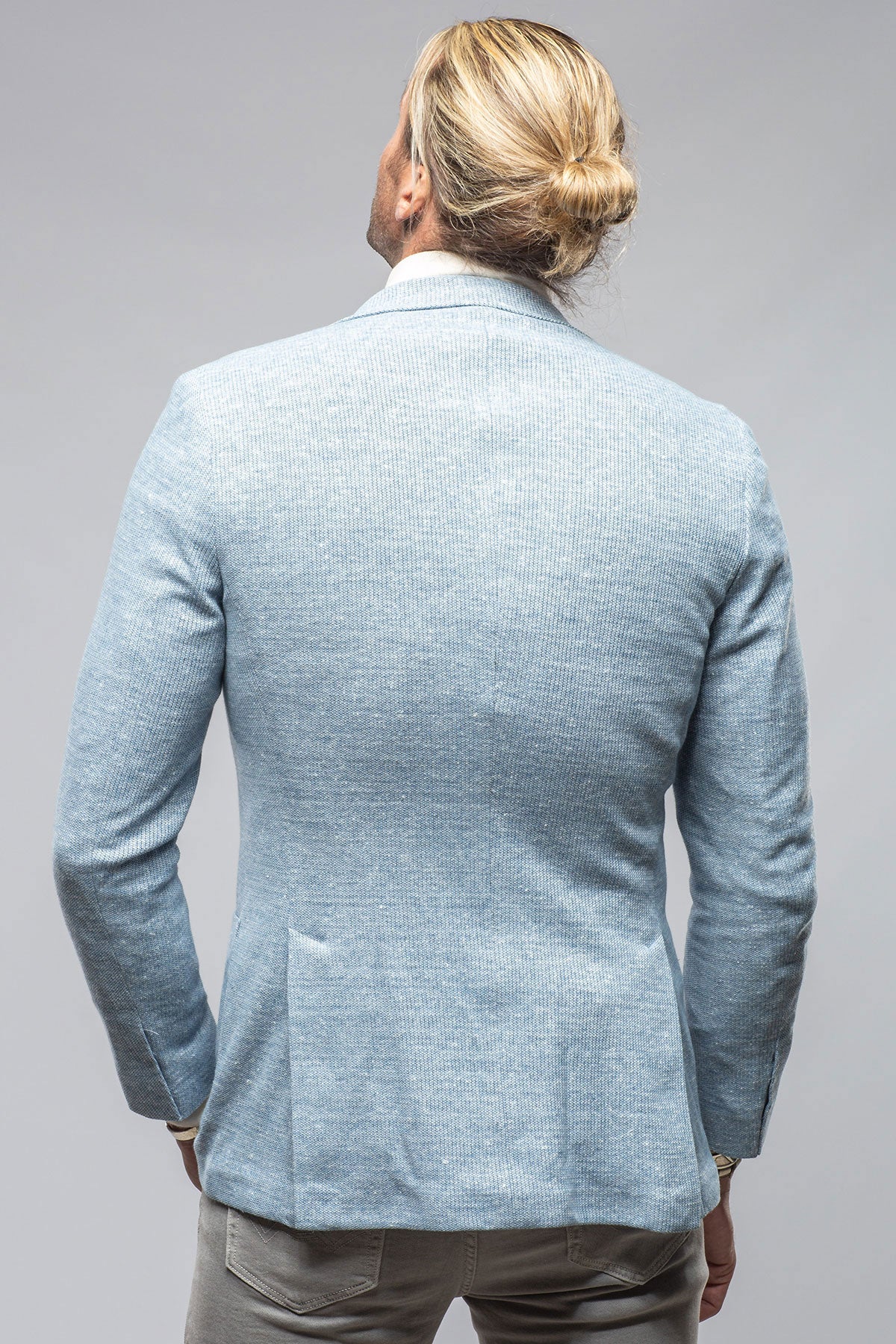 Giorgio Unconstructed Blazer In Denim Melange
