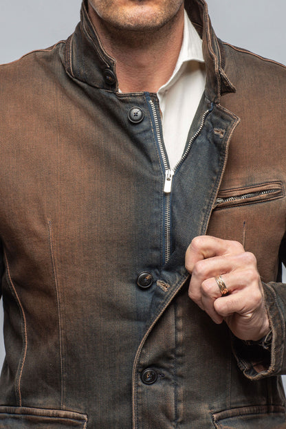 Buster Over-Dyed Denim Jacket In Ruggine | Mens - Outerwear - Overshirts | Axel's Premium Denim