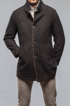 Lazard Long Knit Coat In Charcoal Brown | Warehouse - Mens - Outerwear - Cloth | Gimo's