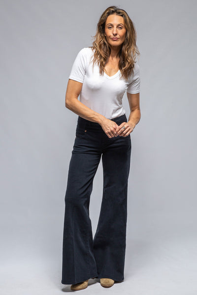 European Culture Cara Wide Leg Cotton Pant In Navy Ladies - Pants - Jeans