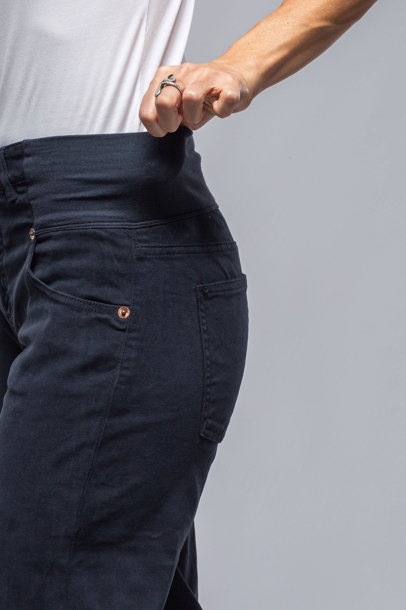 European Culture Cara Wide Leg Cotton Pant In Navy Ladies - Pants - Jeans