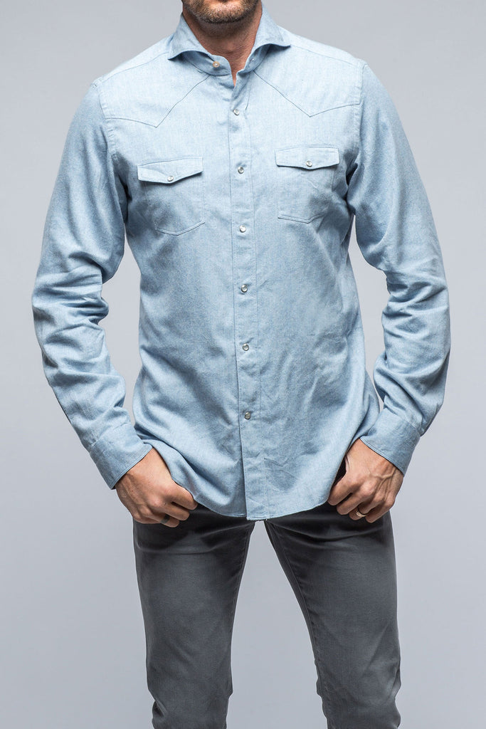 Axel's Premium Denim Maddi Fitted Western Snap Shirt