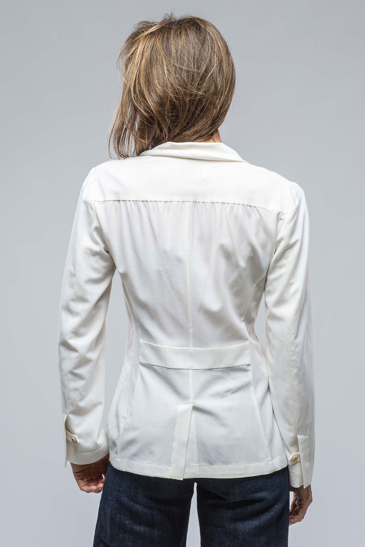 Adeline Gauze Blazer In White | Ladies - Tailored - Jackets | Nells Nelson