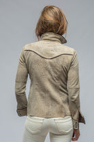 Billie Western Leather Shirt in Vintage Stone | Ladies - Outerwear - Leather | Roncarati