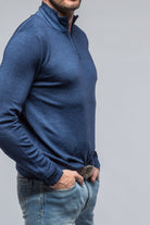 Manzoni Merino Half Zip Sweater in Navy | Mens - Sweaters | Dune
