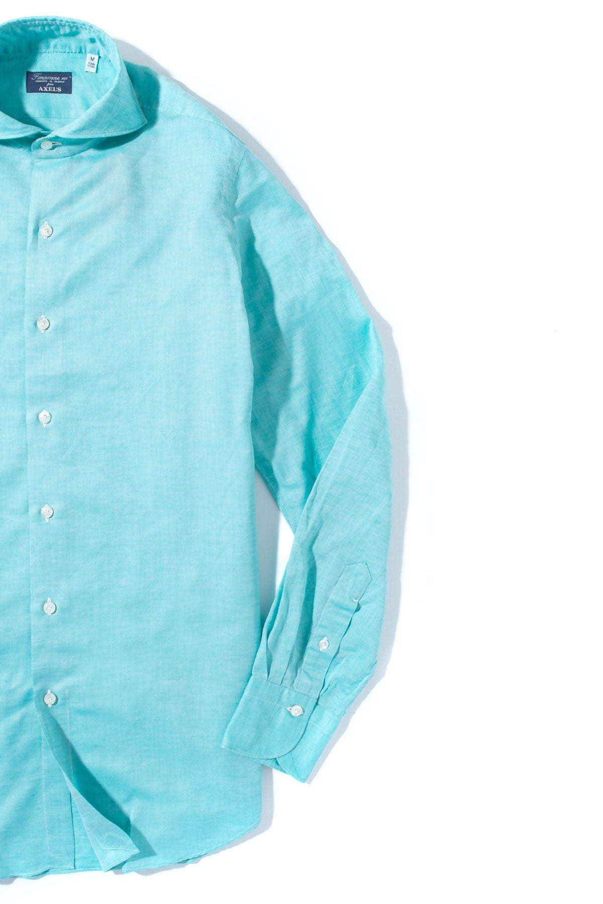 Finamore Napoli Andorra Carlo Riva Cotton Linen Shirt In Green Mens - Shirts - Dress