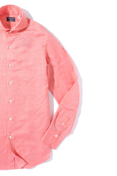 Finamore Napoli Andorra Carlo Riva Cotton Linen Shirt In Red Mens - Shirts - Dress