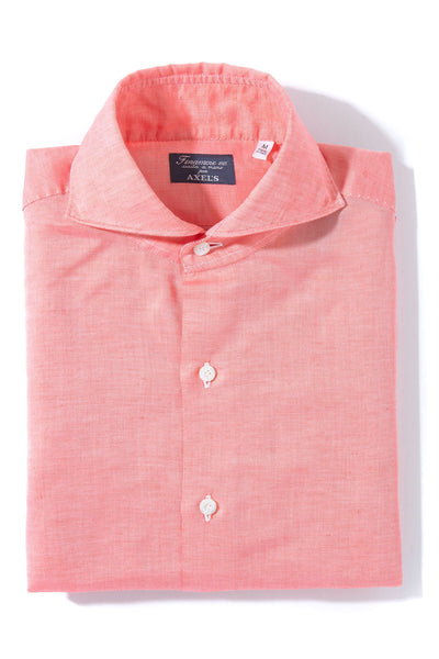 Finamore Napoli Andorra Carlo Riva Cotton Linen Shirt In Red Mens - Shirts - Dress
