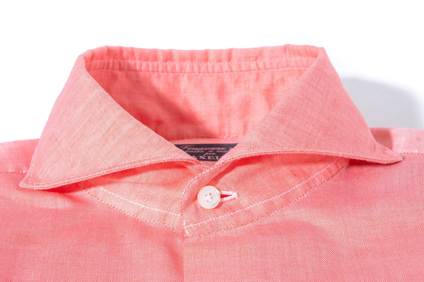 Finamore Napoli Andorra Carlo Riva Cotton Linen Shirt In Red Mens - Shirts - Dress