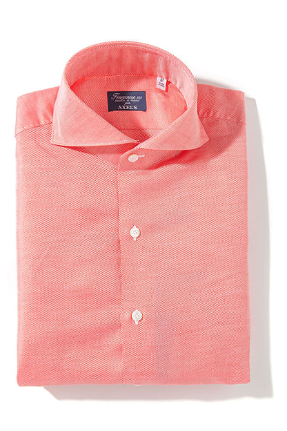Finamore Napoli Astral Cotton Twill Shirt In Red Mens - Shirts - Dress