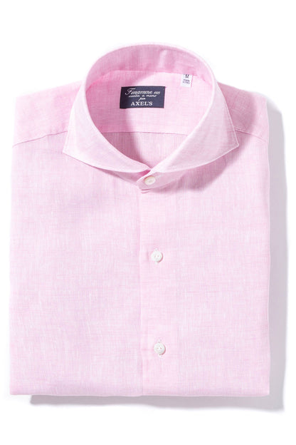 Finamore Napoli Deiter Linen Solid Shirt in Pink Mens - Shirts - Dress