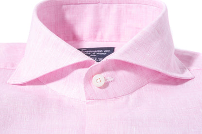 Finamore Napoli Deiter Linen Solid Shirt in Pink Mens - Shirts - Dress