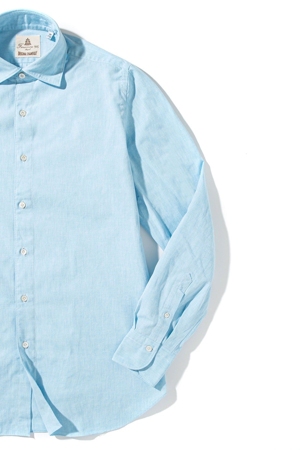 Finamore Napoli Dragones Chambray Shirt In Lt. Blue Mens - Shirts - Dress