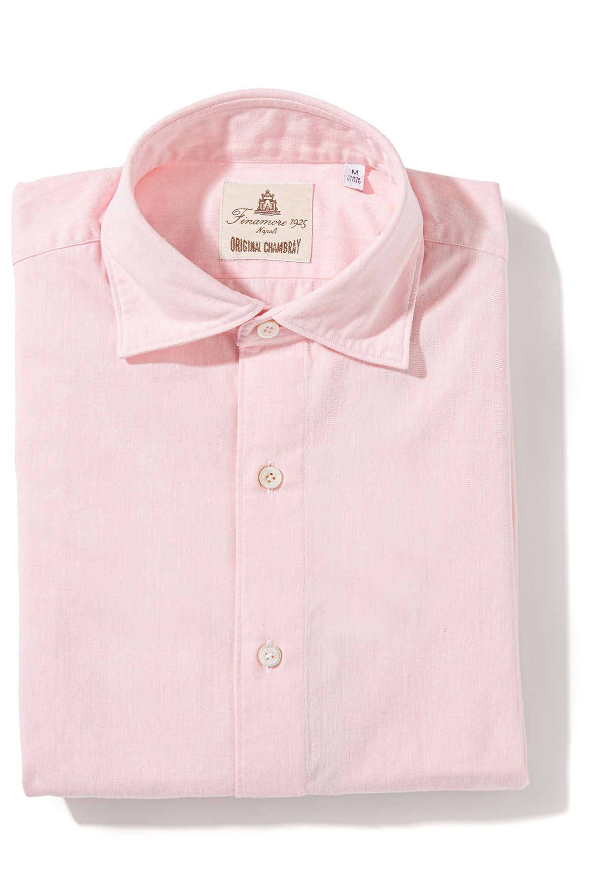 Finamore Napoli Dragones Chambray Shirt In Pink Mens - Shirts - Dress