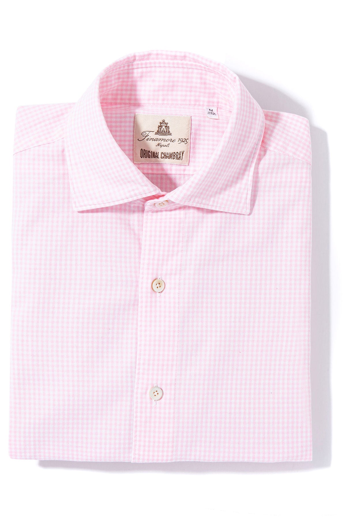 Finamore Napoli Hexie Cotton Check in Pink Mens - Shirts - Dress