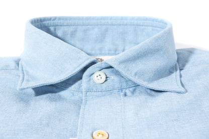 Finamore Napoli Lienz Chambray Shirt In Blue Mens - Shirts - Dress
