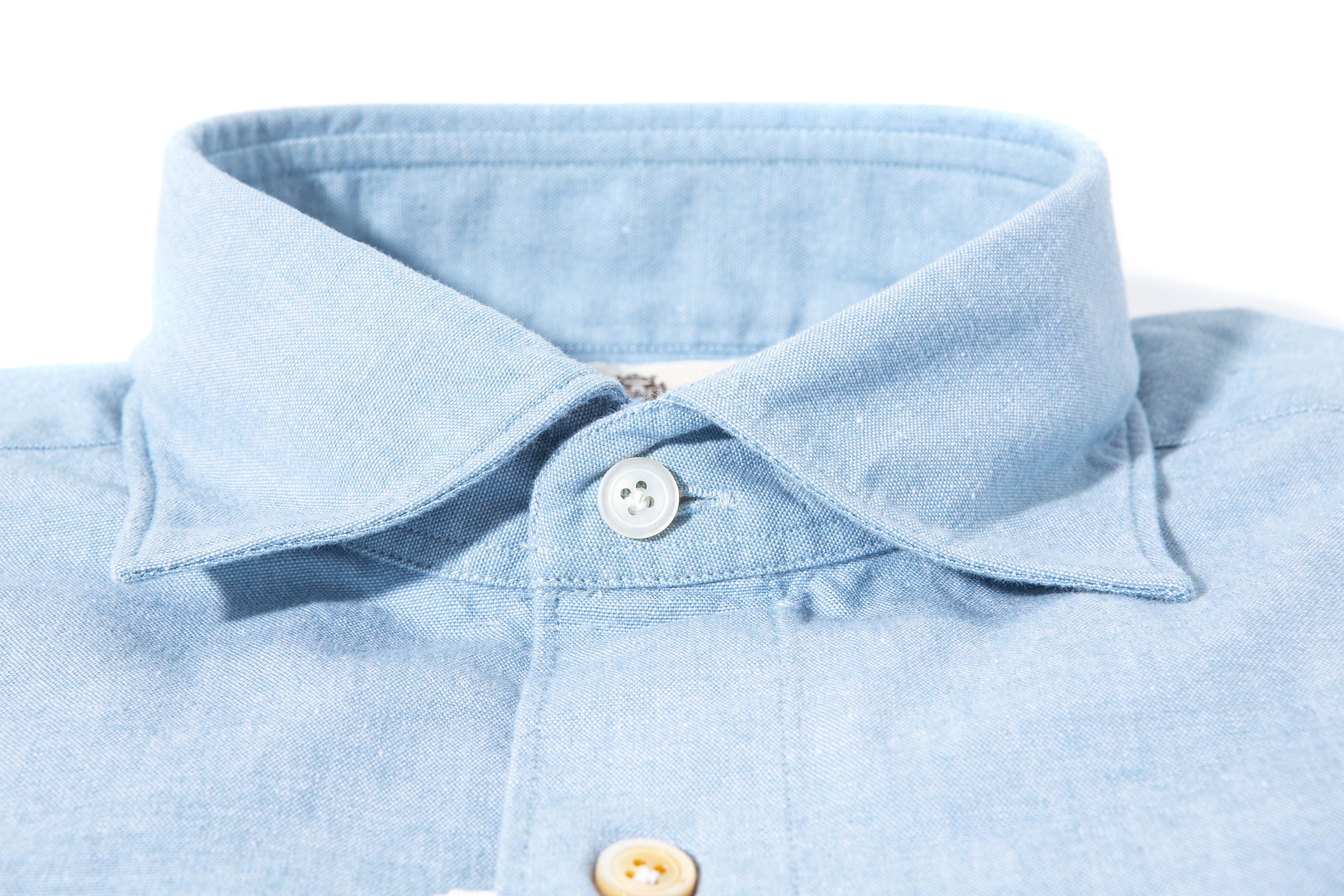 Finamore Napoli Lienz Chambray Shirt In Blue Mens - Shirts - Dress