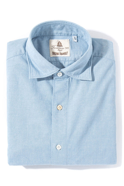 Finamore Napoli Lienz Chambray Shirt In Blue Mens - Shirts - Dress