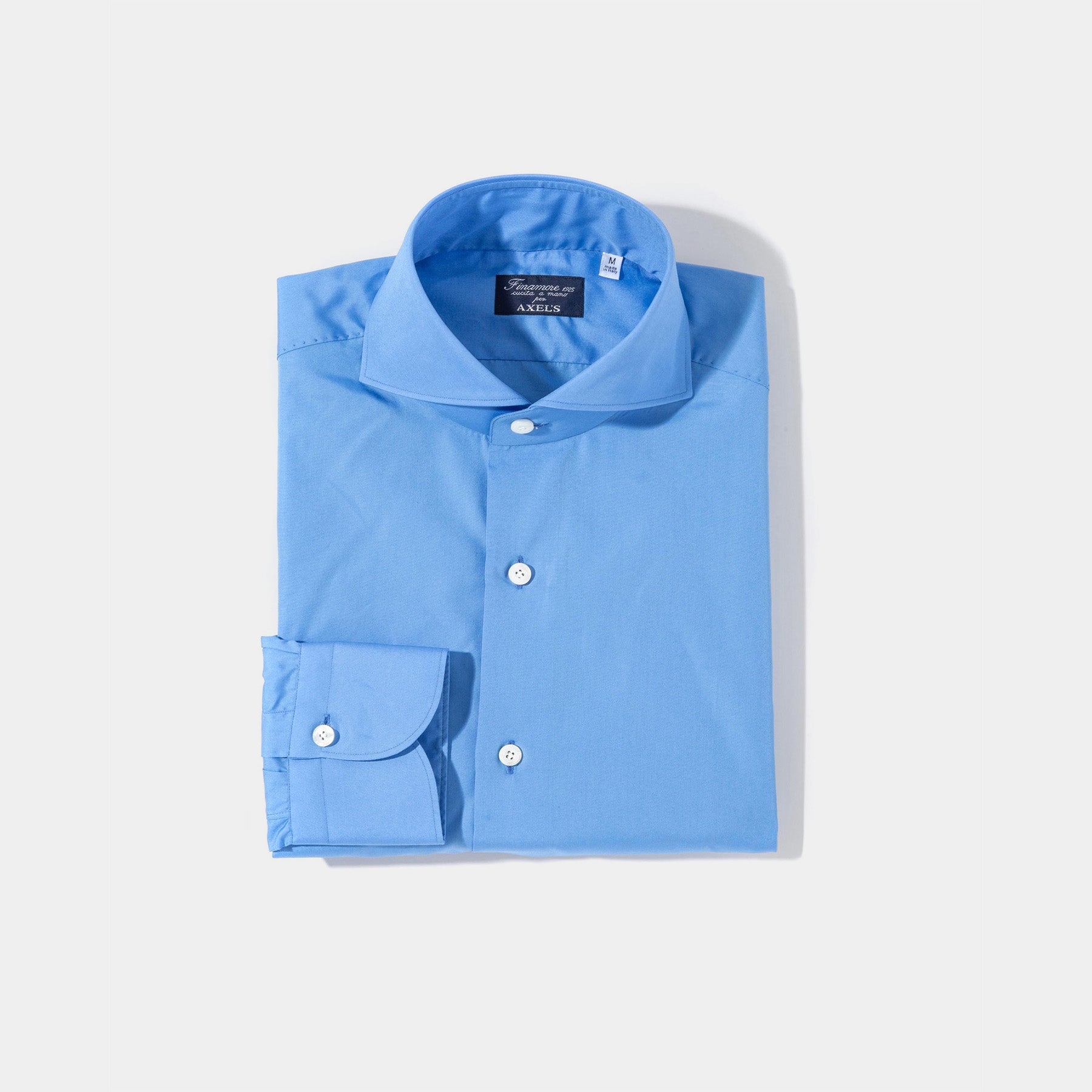Finamore Napoli Milan Dress Shirt in Mid Blue Mens - Shirts - Dress