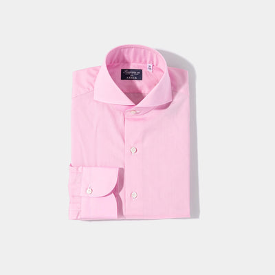 Finamore Napoli Milan Dress Shirt In True Pink Mens - Shirts - Dress