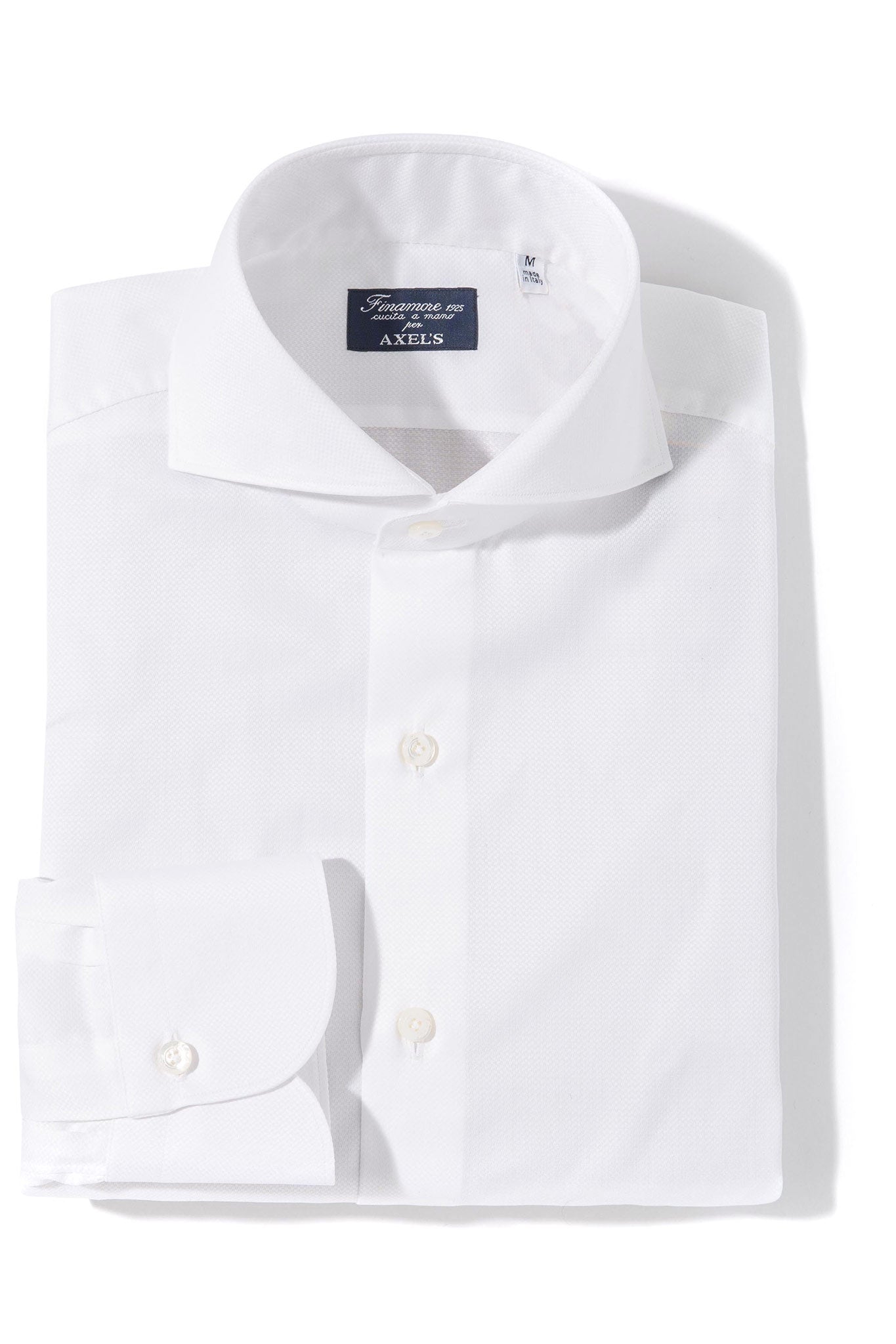 Finamore Napoli Milan Dress Shirt In White Oxford Mens - Shirts - Dress