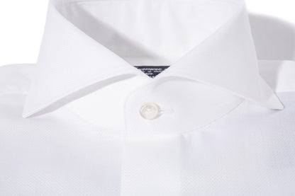 Finamore Napoli Milan Dress Shirt In White Oxford Mens - Shirts - Dress