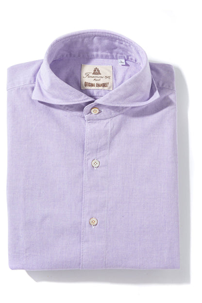 Finamore Napoli Original Chambray Sport Shirt In Lavender Mens - Shirts - Dress