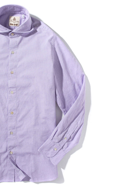 Finamore Napoli Original Chambray Sport Shirt In Lavender Mens - Shirts - Dress