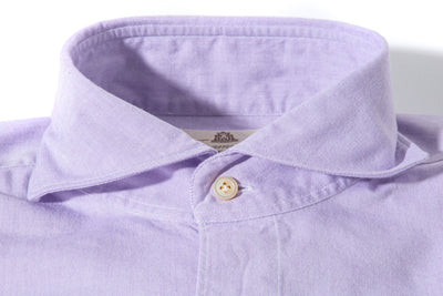 Finamore Napoli Original Chambray Sport Shirt In Lavender Mens - Shirts - Dress
