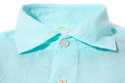 Otztal 2 Pocket Shirt In Aqua | Mens - Shirts - Dress | Finamore Napoli