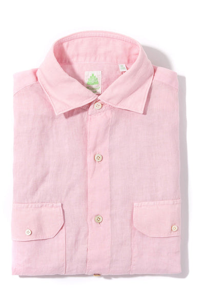 Finamore Napoli Otztal 2 Pocket Shirt In Pink Mens - Shirts - Dress
