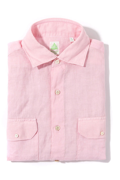 Finamore Napoli Otztal 2 Pocket Shirt In Pink Mens - Shirts - Dress