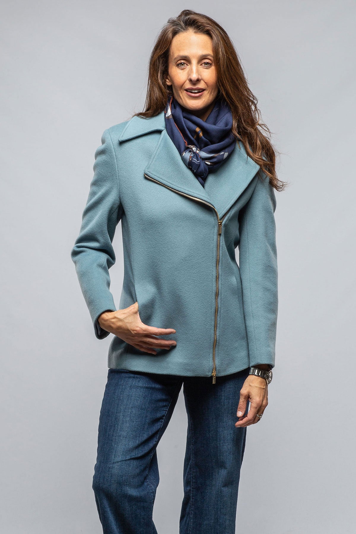 Liv Side Zip Wool Coat | Samples - Ladies - Outerwear - Cloth | DiBello