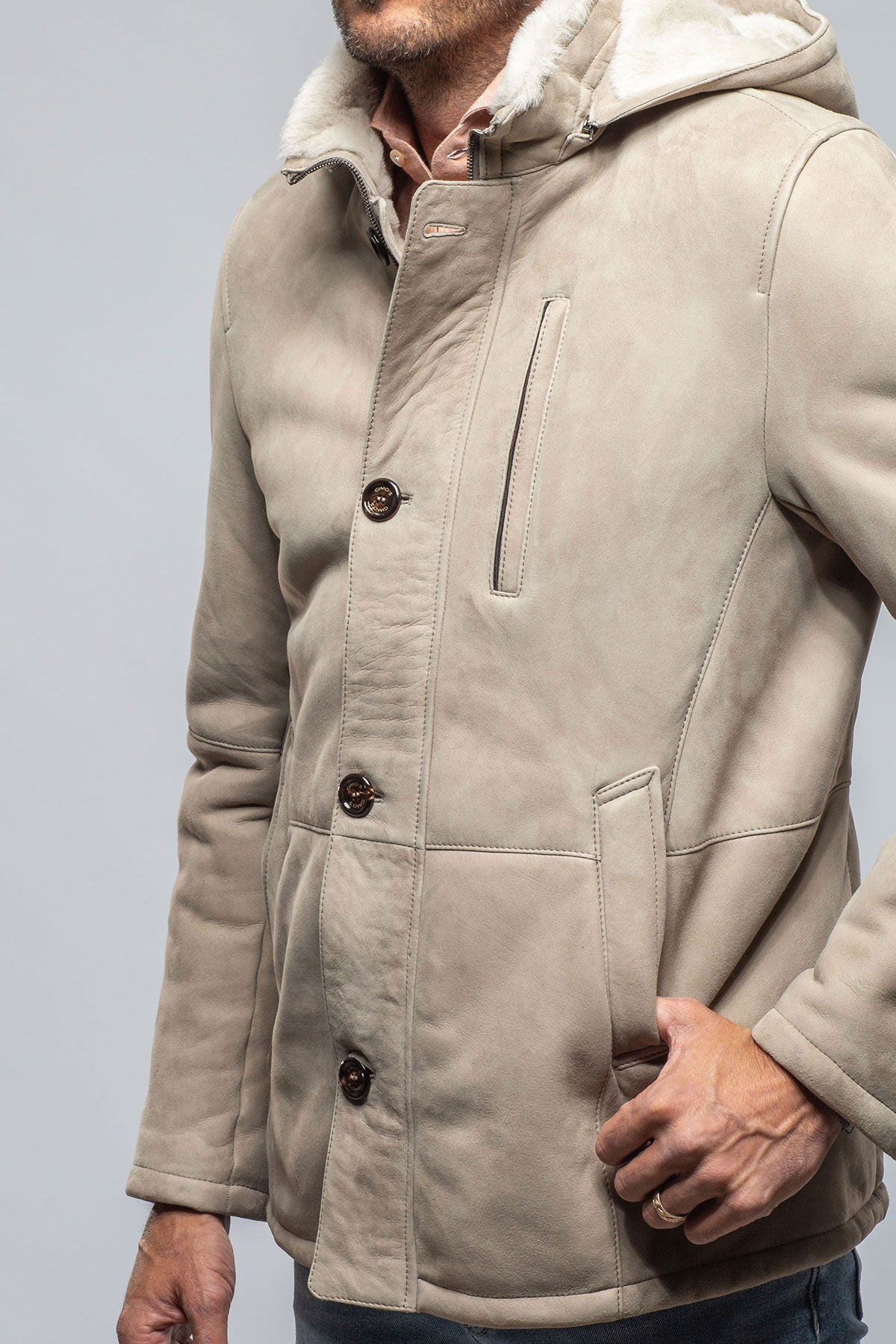 Valdez Hooded Shearling | Samples - Mens - Outerwear - Shearling | Gimo's