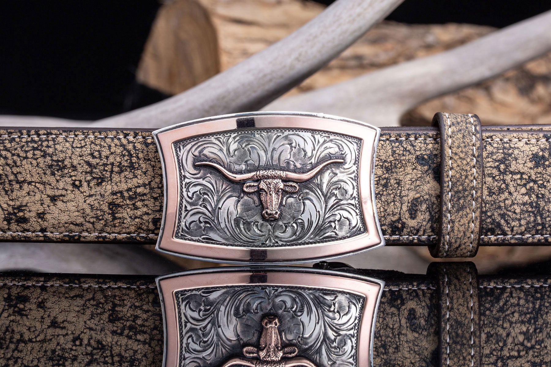 Patterson Longhorn Rose Gold | Belts And Buckles - Trophy | Comstock Heritage