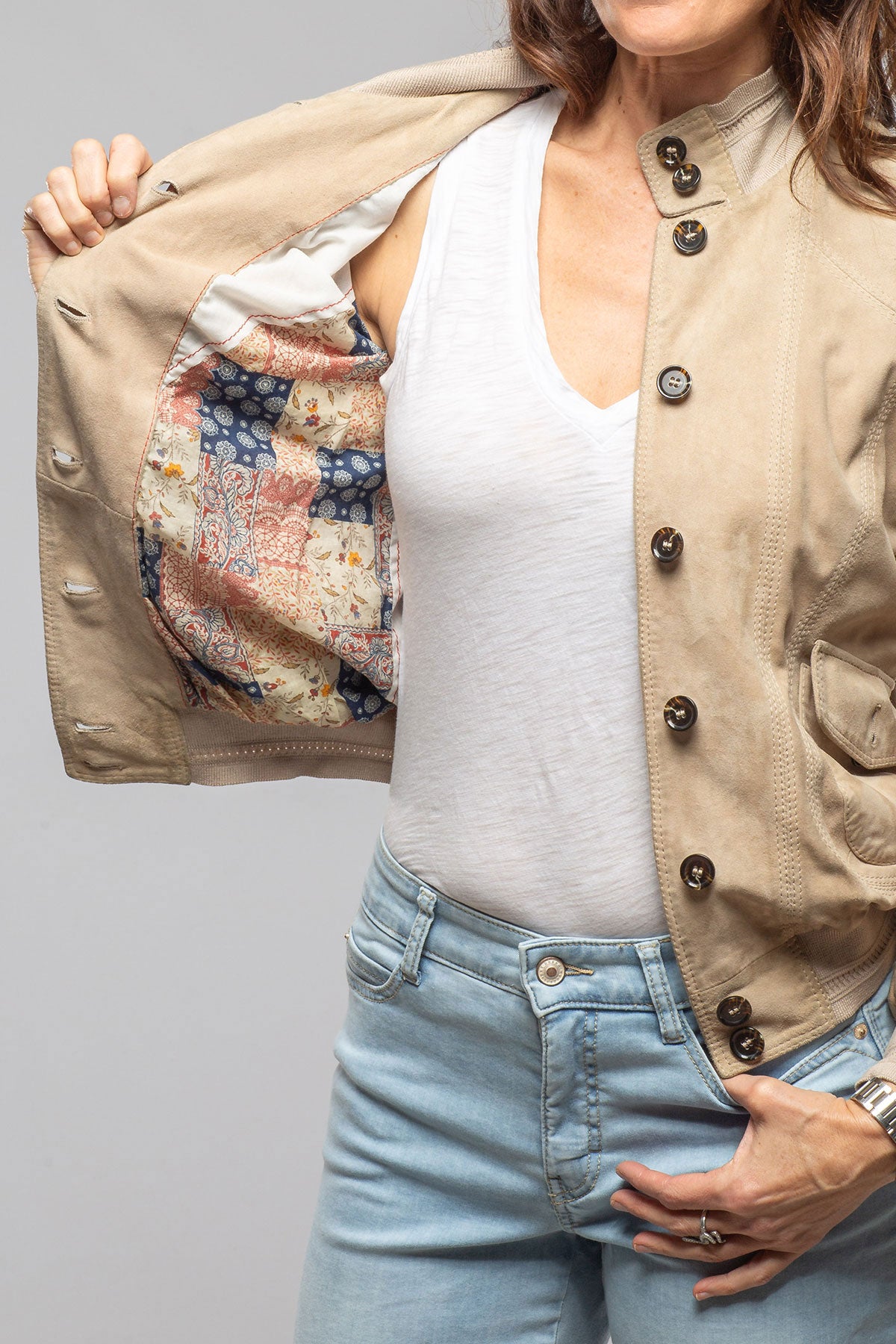Gallotti Roxy Suede Jacket Samples - Ladies - Outerwear - Leather