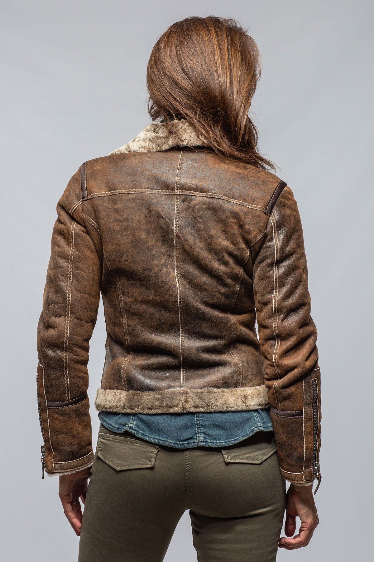 Evelyn Side Zip Moto Shearling | Samples - Ladies - Outerwear - Shearling | Gimo's